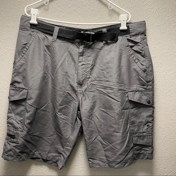 Denali Shorts Denali Mens Belted Hybrid Cargo Short 38 Seafog